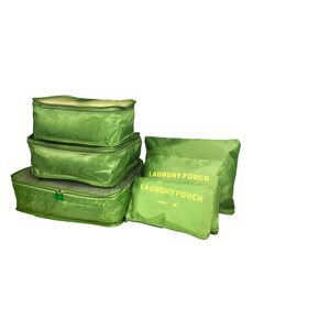 Комплект дорожніх органайзерів SV, сумки для одягу та подорожей 6 шт, Зелений