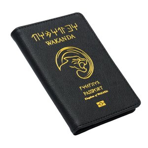 Обкладинка для паспорта SV у стилі Kingdom of WAKANDA 14.5*10cm Style 1, Чорний
