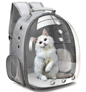 Рюкзак перенесення для котів SV маленьких собак прозорий, для котів 40x16x34cm Сірий (sv3147gra)