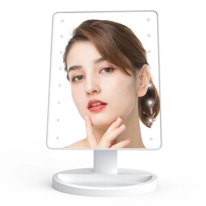 Дзеркало large led mirror для макіяжу з підсвіткою 16 світлодіода Білий
