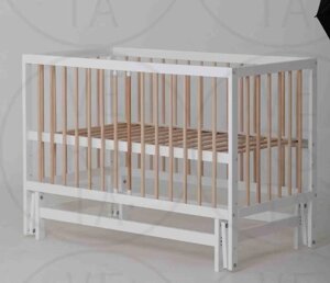 Гр Ліжечко для малюка "КАЗКА-2"1) шарнір-підшипник з висувною паличкою (Білий+натуральна паличка)