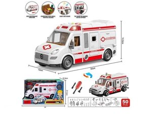 Інтерактивна спецтехніка YW 8088 C (24/2) Швидка допомога» з підсвічуванням, звуками та інерційним механізмом