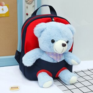 Дитячий рюкзак з мякою іграшкою Ведмедик