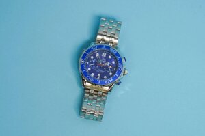 Чоловічий годинник Omega Seamaster Professional Blue AAA наручний механічний з автопідзаводом на каучуку