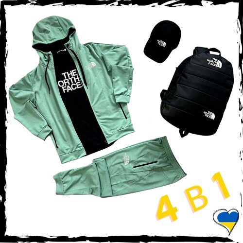 Комплект спортивний The North Face. Костюм+футболка+кепка+рюкзак. Спортивний костюм