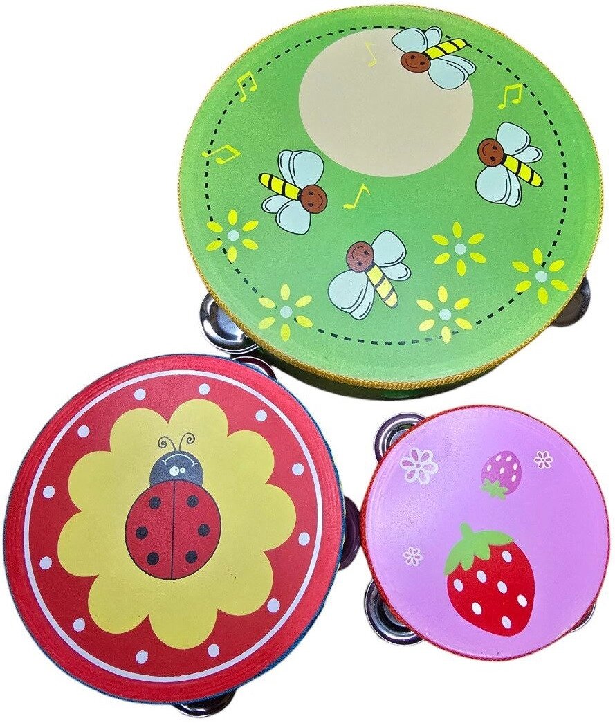 Дитяча розвиваюча іграшка 3 Музичних бубна різних кольорів та розмірів. від компанії Кілометр - фото 1