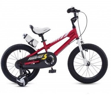 Дитячий Велосипед Royal Baby Freestyle 16 – Червоний Колір, Сталева Рама, Бічні Колеса від компанії Кілометр - фото 1