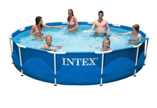 Каркасний басейн круглої форми Intex діаметр 366 см. висота 76 см. об'єм 6503 л від компанії Кілометр - фото 1