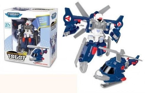 Міні-Тобот Трансформер Робот-Гвинтокрил – Іграшка для Дітей 2 в 1, Білий І Синій Кольори від компанії Кілометр - фото 1