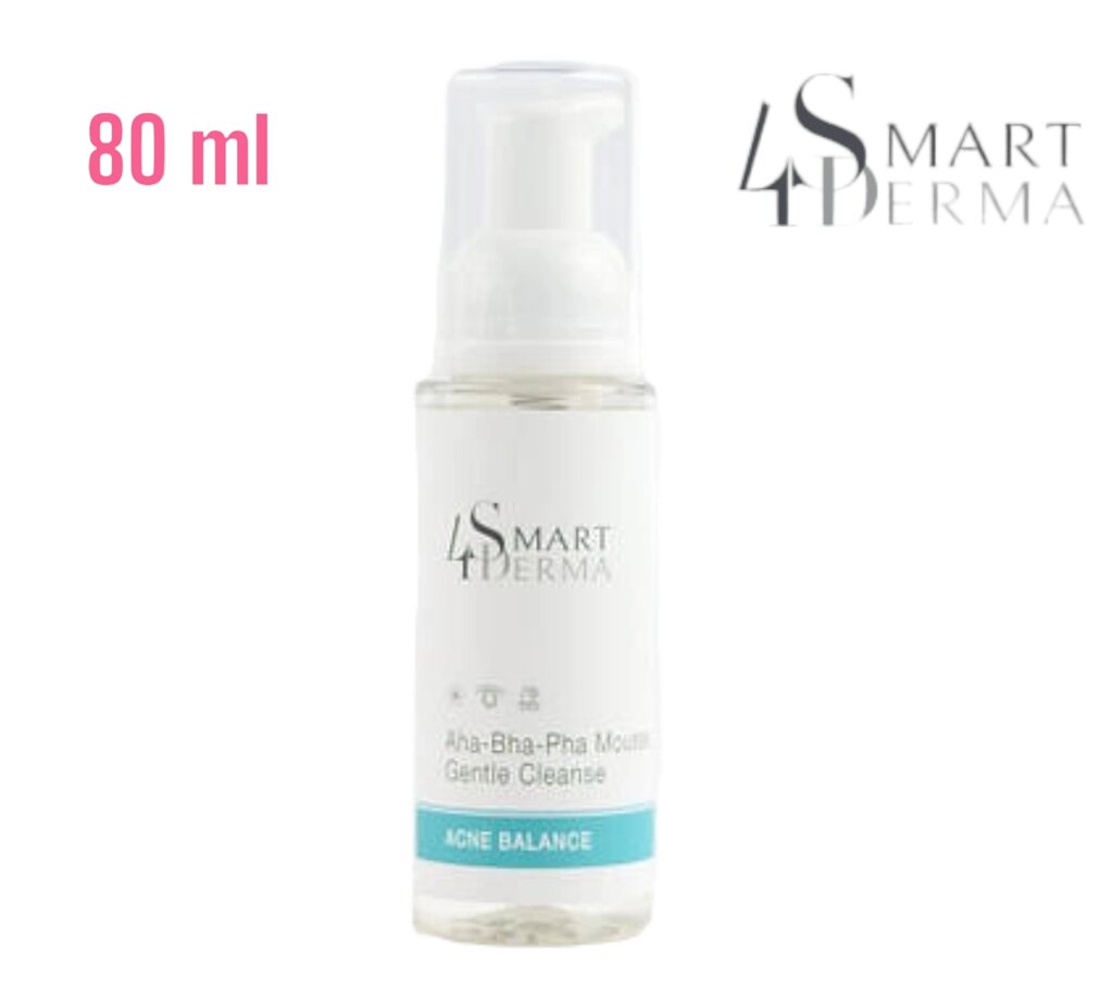 Очисна мультикислотна пінка для жирної, комбінованої та шкіри з акне Smart4Derma Acne Balance || Smart4derma || від компанії Кілометр - фото 1