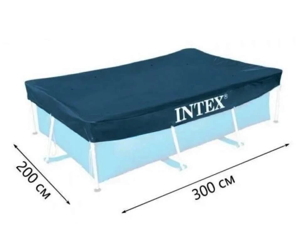 Тент для каркасного прямокутного басейну Intex 28037 | 300x200см || Покриття Intex для басейну від компанії Кілометр - фото 1