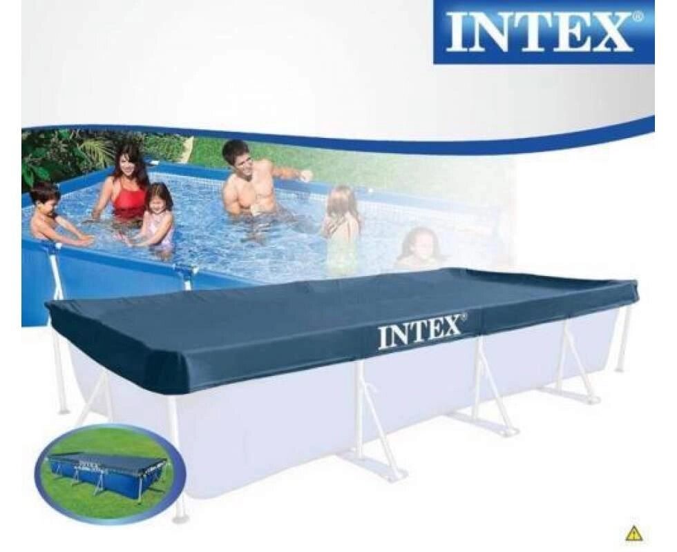 Тент Intex 28039 Pool Covers для прямокутних каркасних басейнів 450x220см. || Покриття Intex для басейну від компанії Кілометр - фото 1