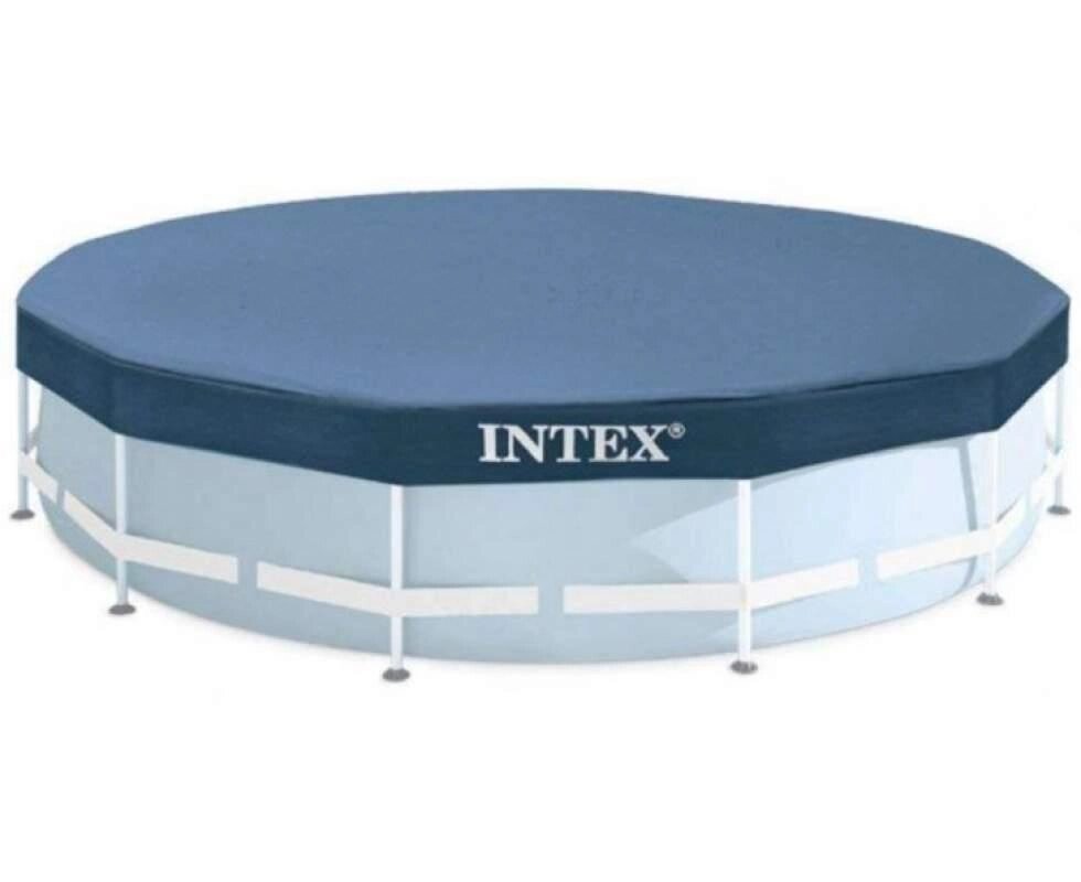 Тент-кришка Intex 28031 для круглого каркасного басейну діаметром 3,66м. || Покриття Intex для басейну від компанії Кілометр - фото 1