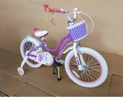 Велосипед Дитячий Royal Baby Stargirl, Колесо 20 Дюймів, Фіолетовий Колір, Білі Покришки від компанії Кілометр - фото 1