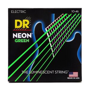 Струни для електрогітари DR NGE-10 Neon Green Electric Medium (10-46)