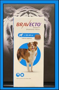 Бравекто 20-40кг. (02.2025) Жувальна таблетка для захисту собак від кліщів і бліх