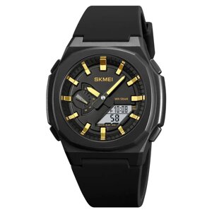 Годинник наручний чоловічий SKMEI 2091BKGDWT, модний чоловічий годинник круглий, оригінальний чоловічий годинник