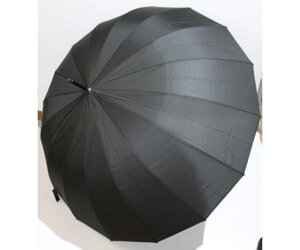 Сімейна парасолька тростина великий купол 120 см чорний 16 спиць чоловічої парасольки