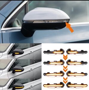 LED динамічні поворотники в дзеркала Volkswagen Passat B8/Arteon/GOLF 8 GTE GTD GTI R M8