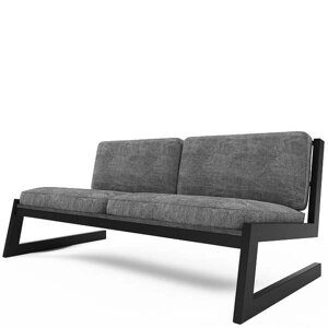 Сірий диван "SOFT" у стилі LOFT з металу та тканини