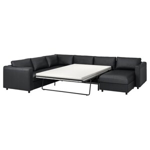 Кутовий диван-ліжко 5о з шилінга ІКЕА VIMLE Bomstad чорний (s79477377)