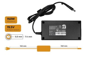 Блок живлення 1StCharger для ноутбуків HP 150W (19.5V/7.7A) 7.4x5.0 + кабель живлення