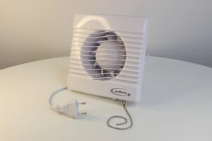 Вентилятор витяжний для ванної з кабелем АirRoxy pRim 100 РS білий 01-002
