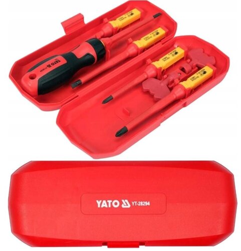 Набір 8 шт Діелектричних Викруток VDE (1000 В) + 2 Сервісні Ключі YATO (YT-28294)