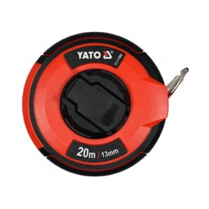 Рулетка вимірювальна сталева YATO: L = 20 м, b = 13 мм, ручне змотування, закритий корпус