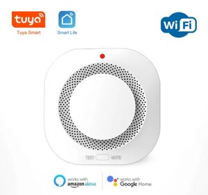 Бездротовий смарт датчик диму WiFi Tuya, Smart Life
