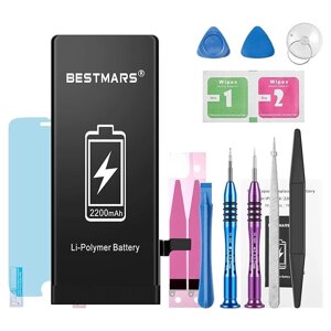 Батарея BESTMARS, сумісна з iPhone 6s, змінна літій-іонна батарея великої ємності 2200 мА·год