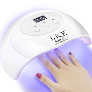 LKE УФ-світлодіодна лампа для нігтів, сушарка для нігтів 72 Вт Лампа для затвердіння гель-лаку