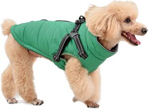 Пальто для собаки Misazy з прикріпленою шлейкою, пальто для маленького собаки, розмір S