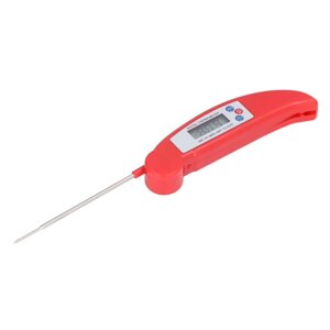 Широко використовуваний цифровий кулінарний термометр для приготування їжі (червоний).