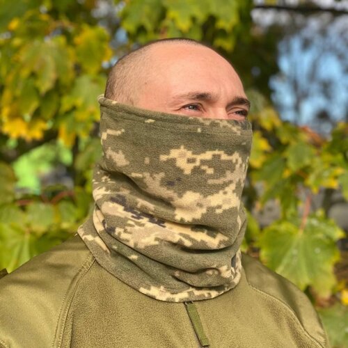 Бафф флісовий зимовий M-KET Піксель військовий тактичний захисний шарф маска із затяжкою розмір універсальний