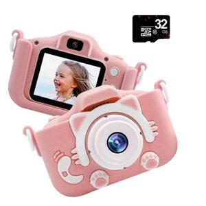 Дитячий цифровий фотоапарат та відеокамера 2 в 1 Kruzzel 222956 Рожевий інтерактивна фотокамера для фото та відео