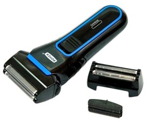 Електробритва для чоловіків акумуляторна живлення Rotex RHC 210 S Black/Blue від акумулятора, 2 сіткові головки +