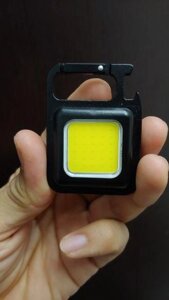 Ліхтарик брелок акумуляторний LED COB c карабіном та магнітом 500 mAh, міні лед ліхтарик світлодіодний метал