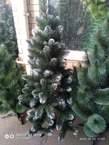 Ялинка штучна "ЛІДІЯ" зелена з білими кінчиками 1 м.