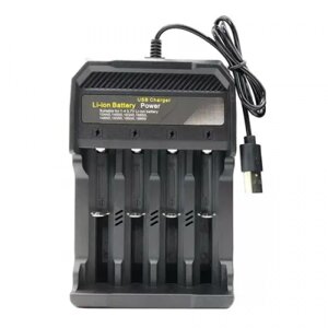 Універсальний зарядний пристрій MS-5D84A (18650, 14500, 26650, АА, ААА, 16340, 10440, С, 21700) Black