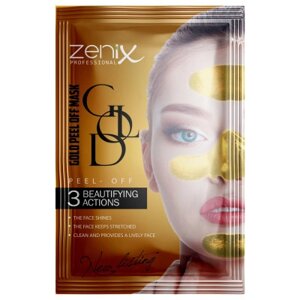 Золота оживляюча маска-плівка для обличчя з гекторитом Zenix