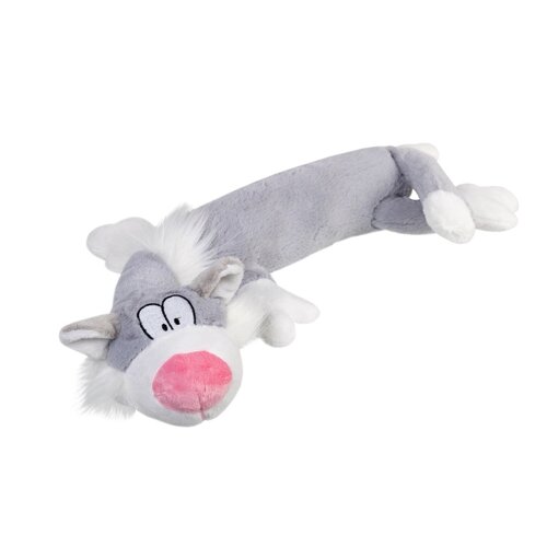 Іграшка для собак Кіт із пискавкою/тканина GiGwi Plush, плюш, штучне хутро, 63 см