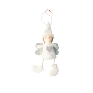 Новорічна прикраса "Лялька-ангелок" біла