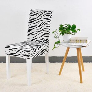 Чохол на стілець універсальний Evibu Туреччина Абстракція 50687 білий з чорним