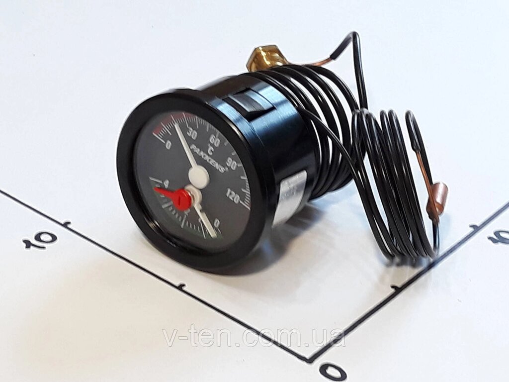 Термоанометр Ø52 мм/120 °C/0-4 бари/L-100 см капілярний PAKKENS (Туреччина) від компанії Вікторія-ТЕН - фото 1