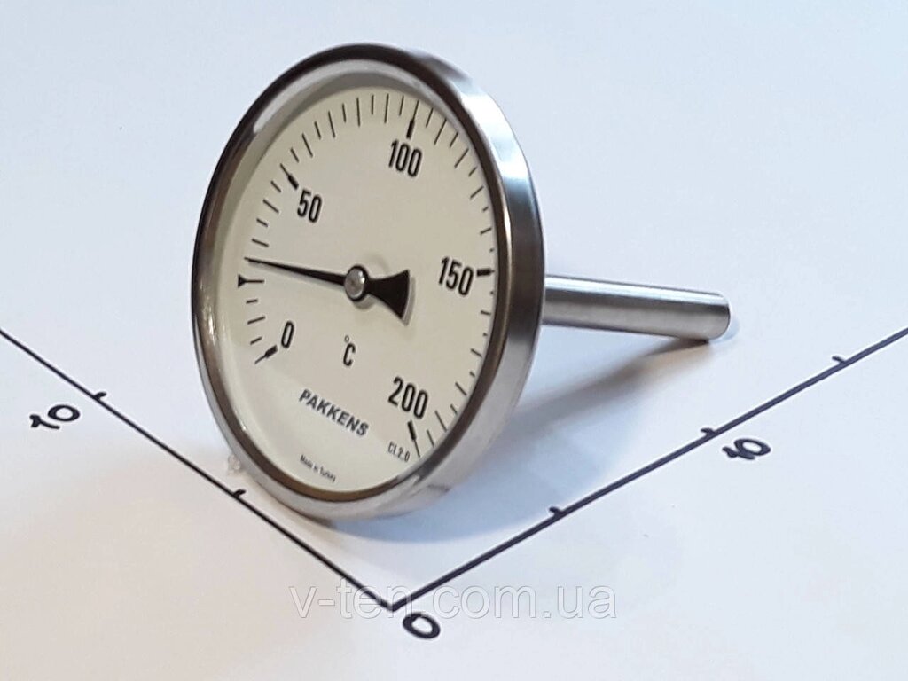 Термометр Ø100 мм / 200 °C / L — 110 мм 1/2" стрижневий PAKKENS (Туреччина) від компанії Вікторія-ТЕН - фото 1