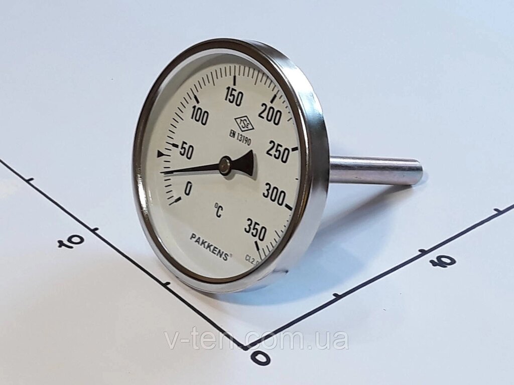 Термометр Ø100 мм / 350 °C / L — 110 мм 1/2" стрижневий PAKKENS (Туреччина) від компанії Вікторія-ТЕН - фото 1