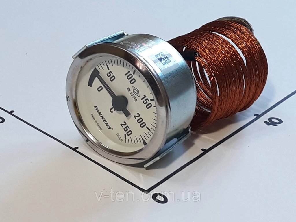 Термометр Ø60 мм/250 °C/L-200 см капілярний PAKKENS (Туреччина) від компанії Вікторія-ТЕН - фото 1
