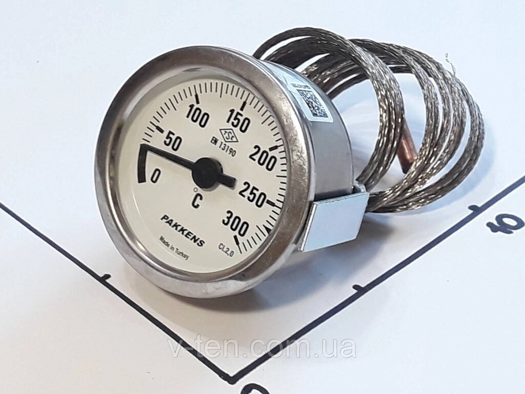 Термометр Ø60 мм/300 °C/L-200 см капілярний PAKKENS (Туреччина) від компанії Вікторія-ТЕН - фото 1