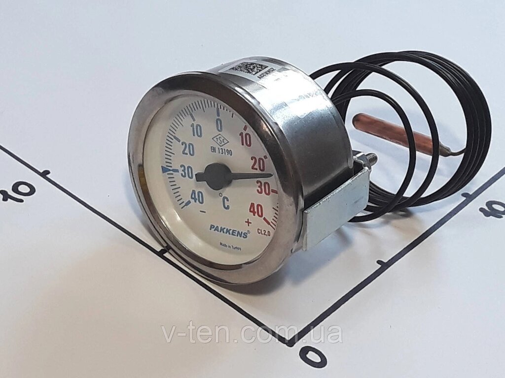 Термометр Ø60 мм/від -40 °C до +40 °C/L-100 см капілярний PAKKENS (Туреччина) від компанії Вікторія-ТЕН - фото 1